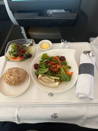 Starter salad and side salad.. Note the teeth breaking artichoke. Bread was served warm. 