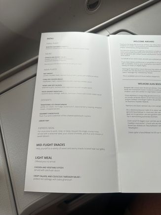 Food menu. Wine selection was the same as the other summer posts. 