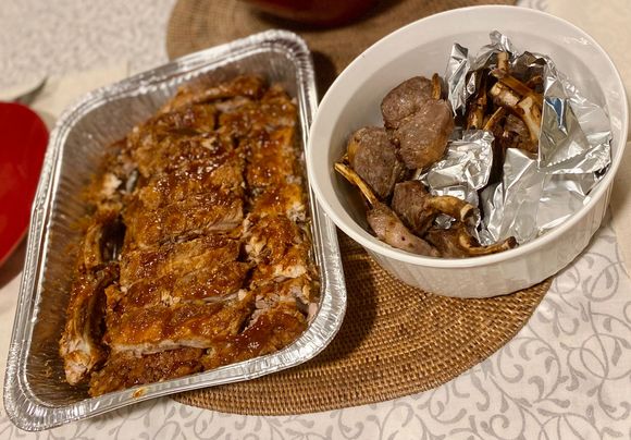 Baby back ribs and lamb rack