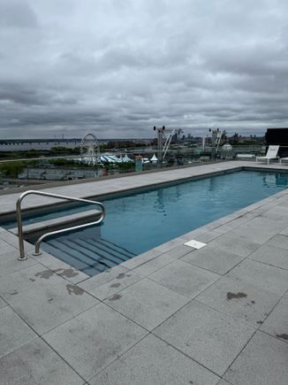 rooftop view - unfortunately found out the patio was nice on a day w/ much worse weather than the first 2 days. Smallish pool but there's also one on the ground level