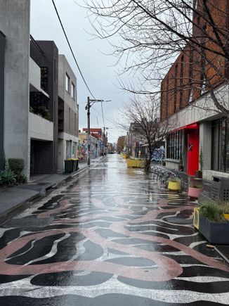 Rose Street and the hotel entrance (the red door)