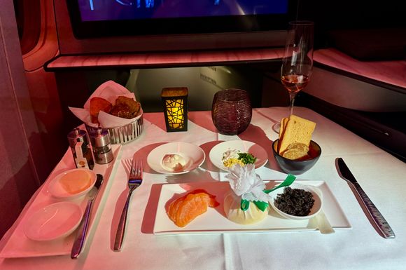 Baeri caviar with Balik style salmon served with a selection of accompaniments, blinis and Melba toast - I’m not a caviar person so not in a position to comment on taste/quality but I thoroughly I enjoyed it