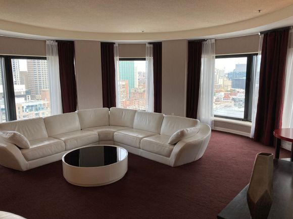 And these are the other windows ....... from window left to right 2/3 i'll show you the views .......  and yes the elephant in the room is the white couch .... words... to much of it ..... thoughts...... [censored] : to keep it simple, my experience, very low to the ground, ought to be moved to face the views