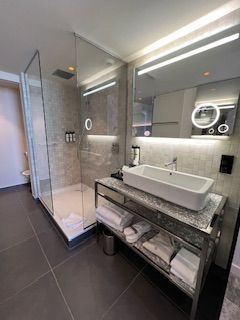 Bathroom with separate toilet.