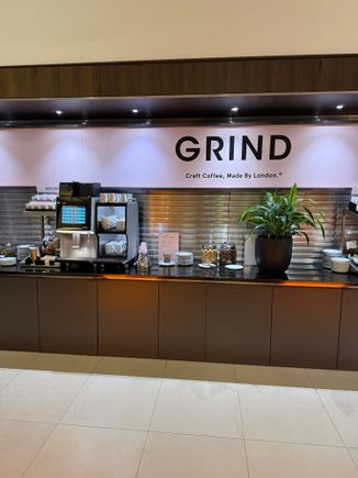 New Grind branding up in Arrivals lounge.

