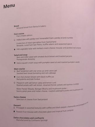 Fruit and fruit option for dessert is an oversight IMO