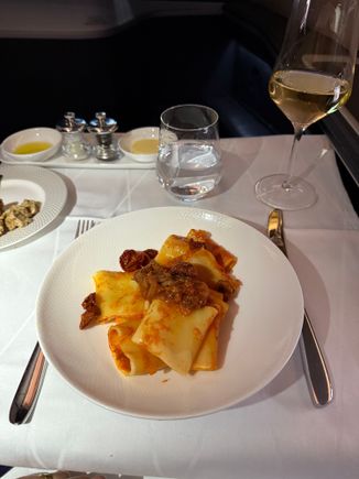 Pasta from second meal - very tasty, though some of the pasta was a little under-cooked