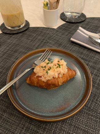 Shrimp salad croissant