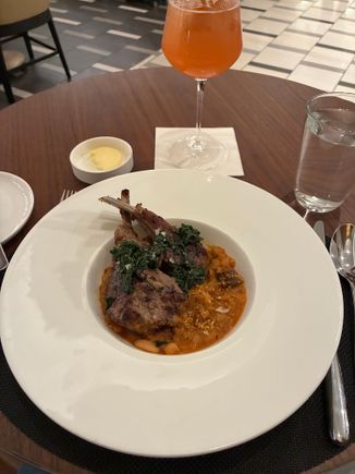 NZ baby lamb à la Plancha with cassoulet