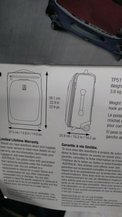 Travelpro dimensions.