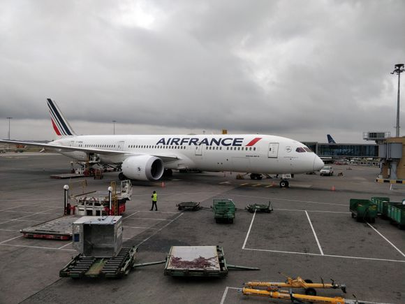 View from my seat on the AF dreamliner just arrving from CDG.