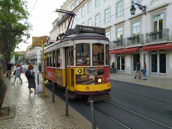Tram near Praça do Comércio