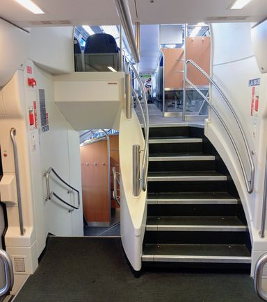 Interior of the regional train on the way from Dresden to Leipzig 
