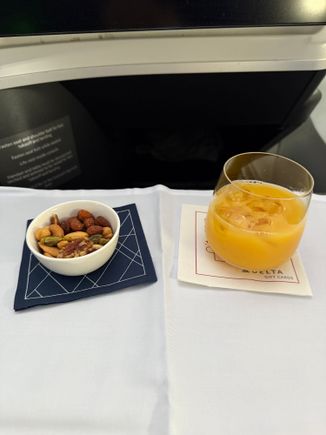 Mixed nuts and OJ