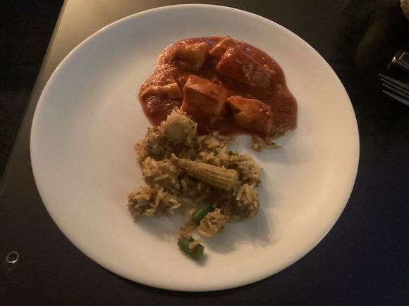 Chicken and rice, you could eat as much as you wanted.