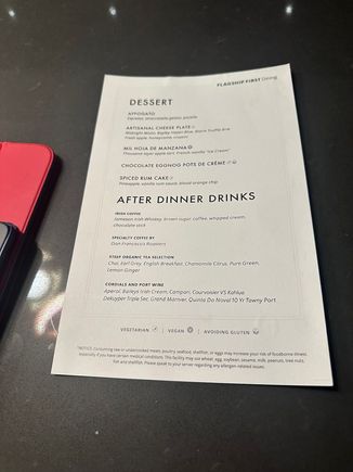 Dessert menu. 