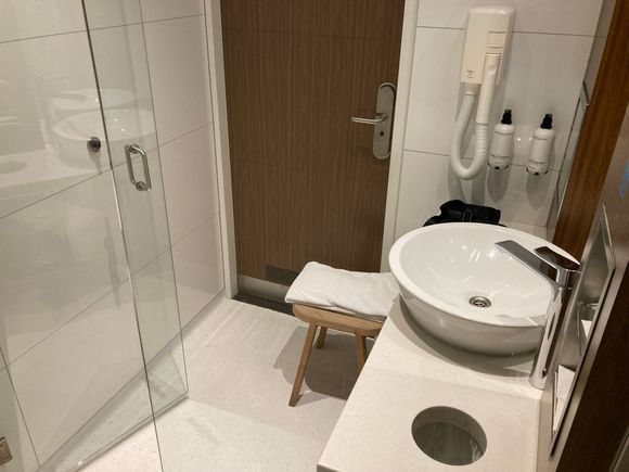 The shower room is indeed a bit small 