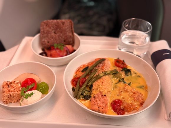 HEL-DEL Dinner: Salmon in saffron sauce, absolutely delicious restaurant quality