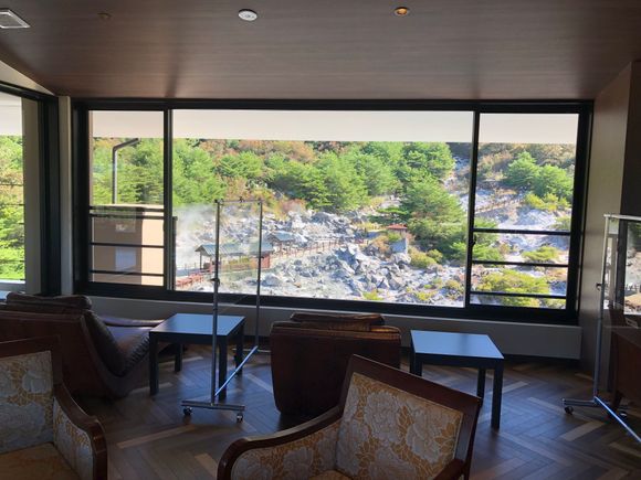Reclining chairs with Unzen Hell view