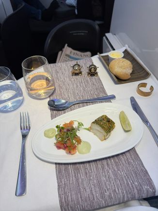 LHR-IAD smoked fish starter