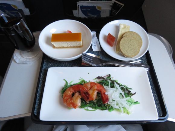 KBP - LHR. CE. Seared king prawns