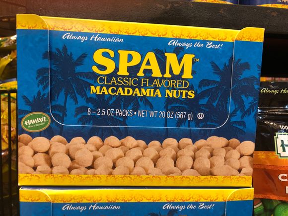 8-pack of Spam-flavored macadamia nuts