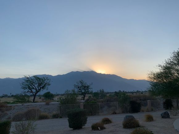 Sun dropping behind San Jacinto