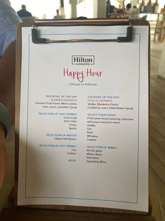 Happy hour menu