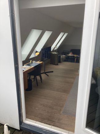 Reaching the terrace from the room has a small treshold step