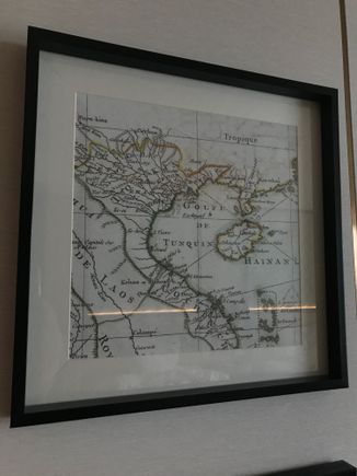 Replica French colonial maps of central Vietnam as a deco. Pretty cool.