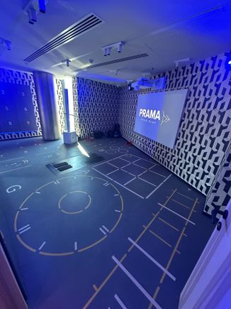 Very nice gym space with a virtual training room 