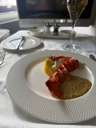 Lobster starter. Tiny lobster but very good nonetheless 