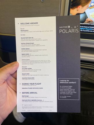 Had all the options except for the risotto on past flights.
