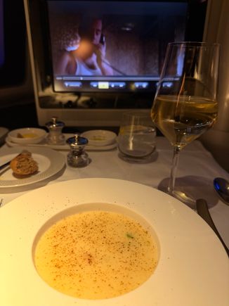 Parsnip soup - uncharacteristically bad for BA.  