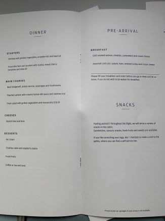 Menu, no reindeer ex-JFK