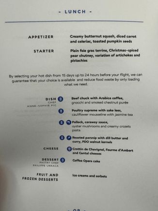 Pretty common menu ex-CDG