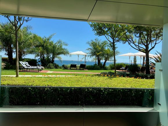 View from room 105, the only "garden view" with a glimpse of the ocean