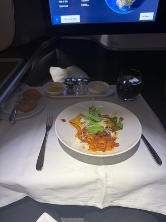 Pasta from the second meal serviced. 