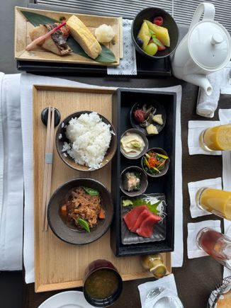 Breakfast set from Tokyo tower perspective