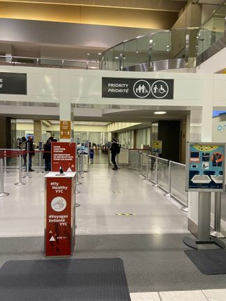 Empty priority security and nexus lane this evening.