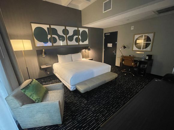 Bed, desk and chair