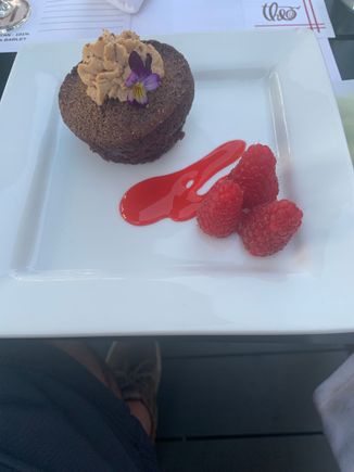 unadvertised special dessert — chocolate whiskey cake
