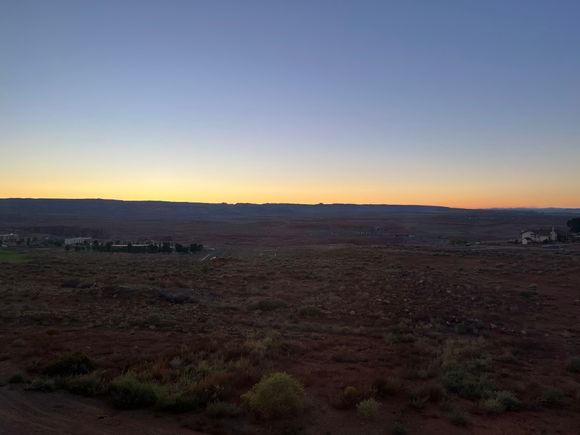 View from room at sunset. A bit hard to see the cliffs but it was beautiful in real life. 