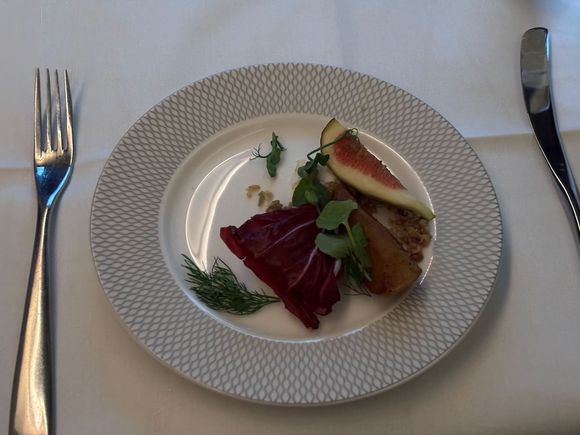 British goat’s cheese, caramelised pear, fig, watercress