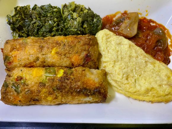 Locally catered GLA vegetarian breakfast 