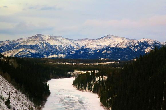 The frozen Nenana River near Denali.