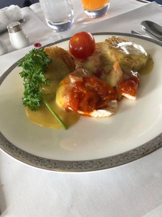 Eggs Benedict for breakfast.