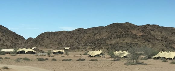 Tents spread across desert