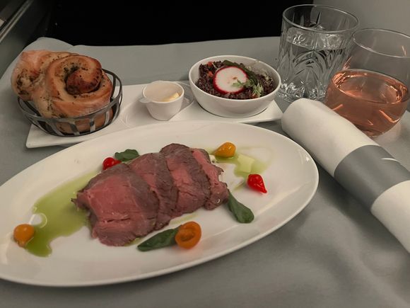 Beef starter. I enjoyed this. Ate one bite of the side salad and decided it wasn’t worth the calories. 