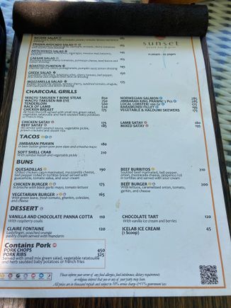 Food menu